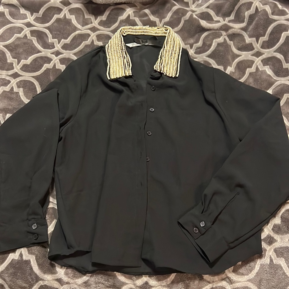 Ali Kris, Black Blouse, Size S